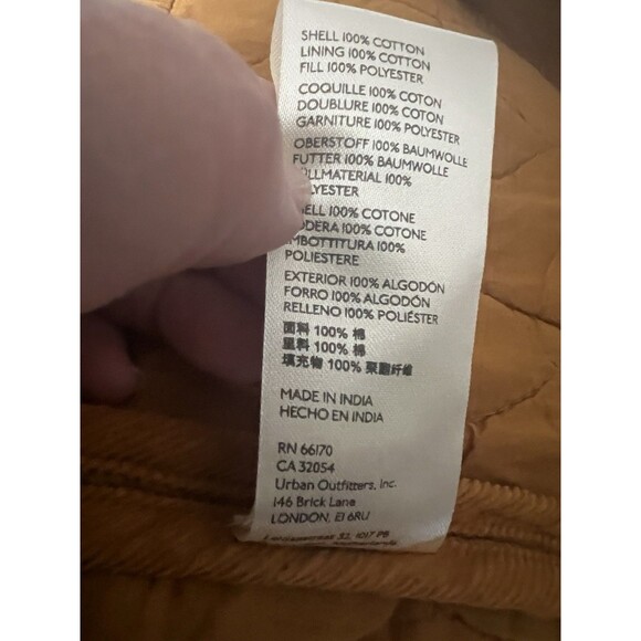 Anthropologie Belted Quilted Cotton Vest Size S/M Orange Ochre Fall Layering - Picture 12 of 13